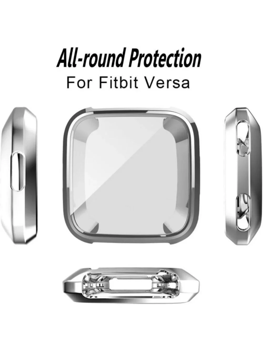 8-Pack Ultra Slim Screen Protector Case for Fitbit Versa - Scratch-Proof TPU